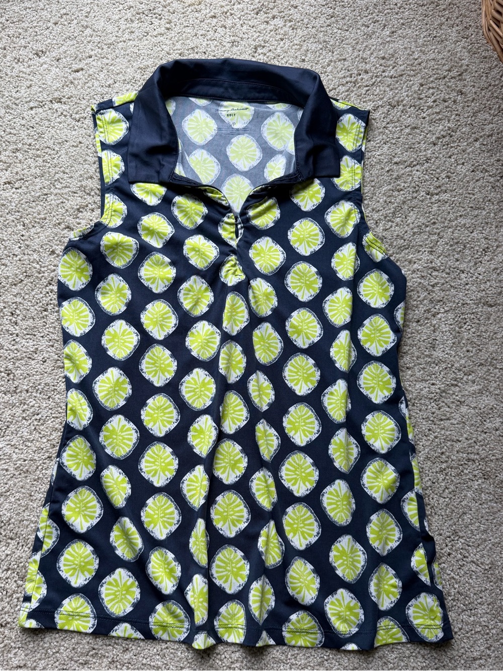 Tommy Bahama small golf polo, sleeveless, 1/4 zip, athletic top